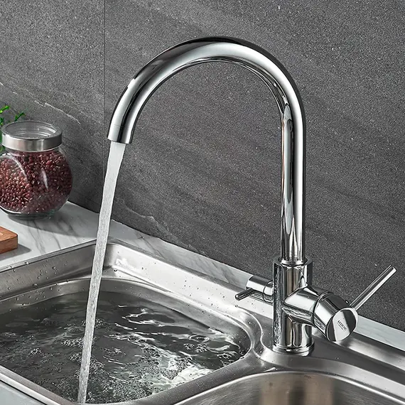 Смеситель для кухни со встроенным краном под фильтр питьевой воды Ledeme R L4255-3 хром, изображение 2