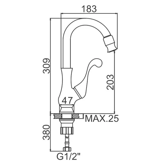 Смеситель для кухни Ledeme L4298 хром, изображение 2