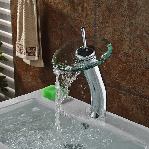 Смеситель для раковины водопад Ledeme L1055-3 высокий хром, изображение 4