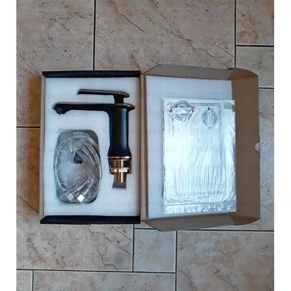 Смеситель для раковины Gerhans K21 K11021B черный/розовое золото, Основной цвет: Черный, изображение 11