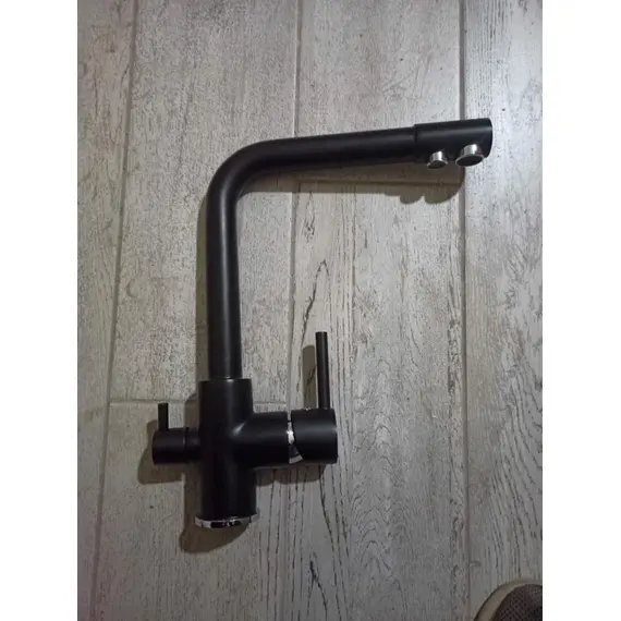 Смеситель для кухни со встроенным краном под фильтр питьевой воды Ledeme R L4055B-3 черный, Название цвета: Черный, изображение 11