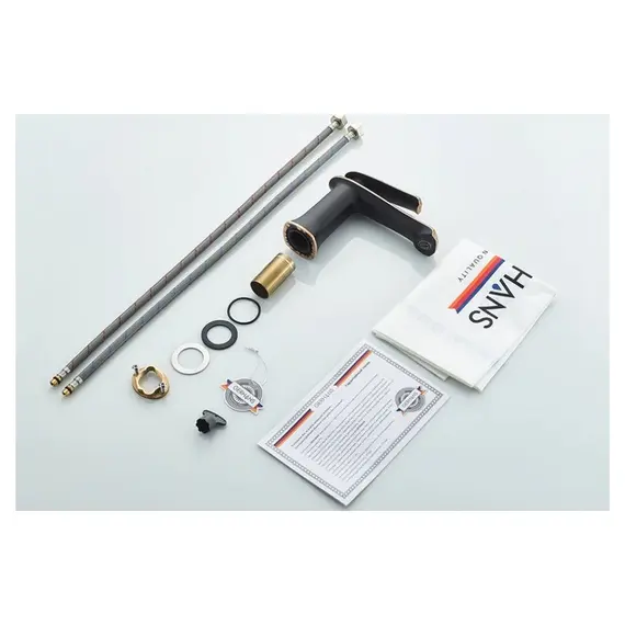 Смеситель для раковины Gerhans K21 K11021B черный/розовое золото, Основной цвет: Черный, изображение 6