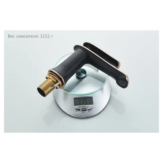 Смеситель для раковины Gerhans K21 K11021B черный/розовое золото, Основной цвет: Черный, изображение 7