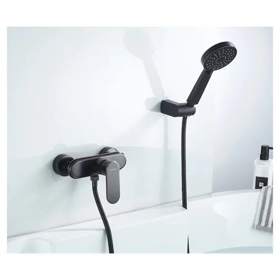 Смеситель для душа Gerhans K22 K12022T черный с золотой патиной, изображение 2