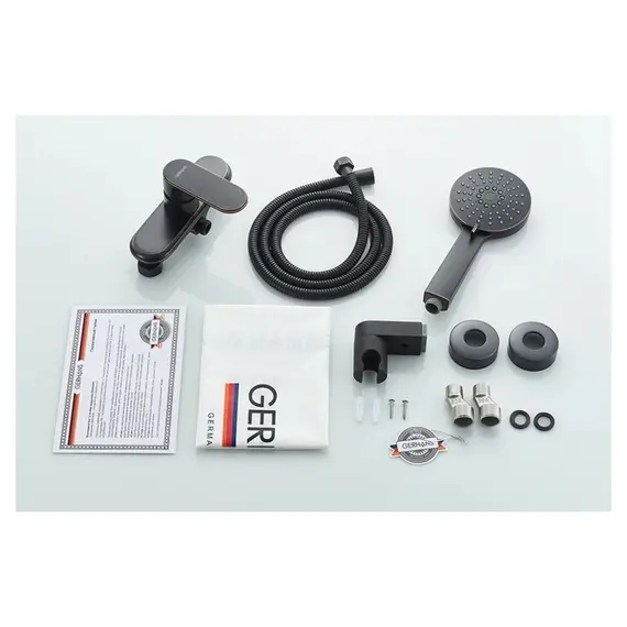 Смеситель для душа Gerhans K22 K12022T черный с золотой патиной, изображение 6