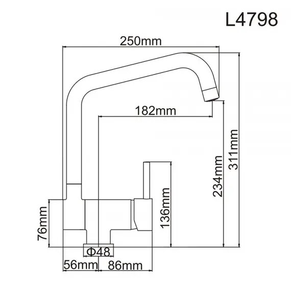 Смеситель для кухни Ledeme L4798 хром, изображение 15