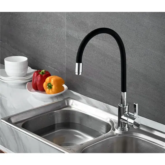 Смеситель для кухни с гибким изливом Ledeme Rainbow L4898-2 хром, изображение 2