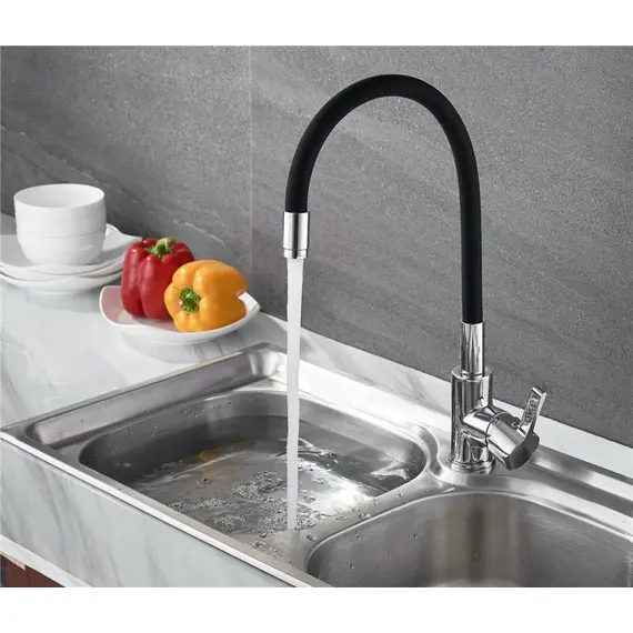 Смеситель для кухни с гибким изливом Ledeme Rainbow L4898-2 хром, изображение 5