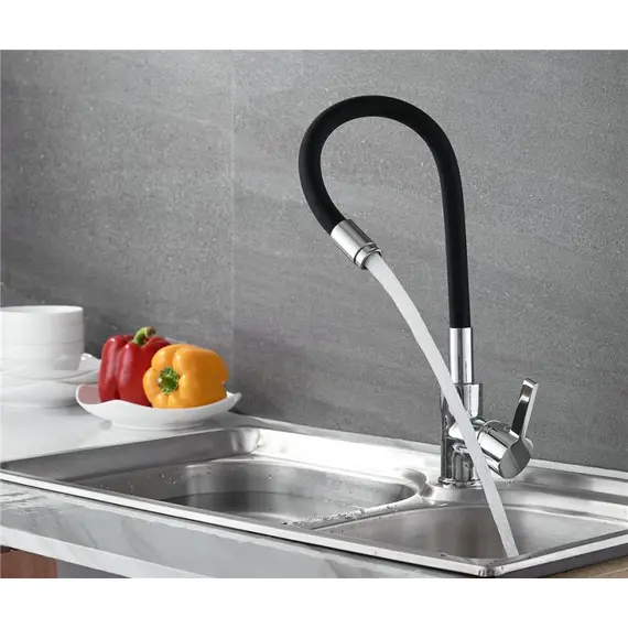 Смеситель для кухни с гибким изливом Ledeme Rainbow L4898-2 хром, изображение 6