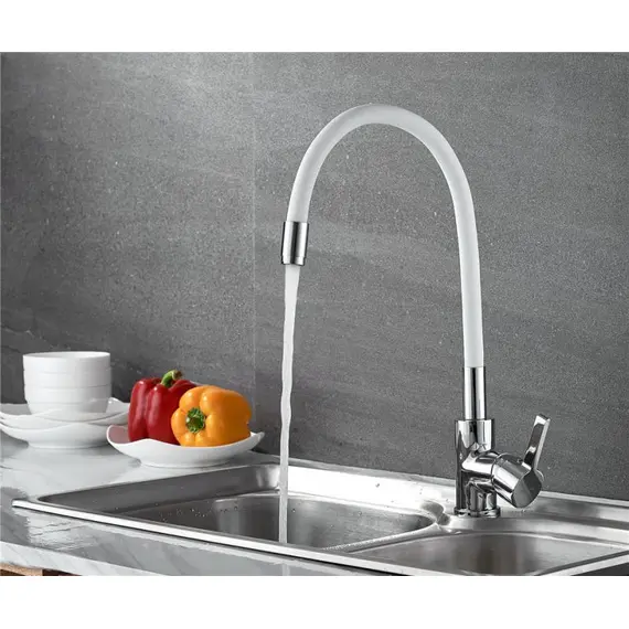 Смеситель для кухни с гибким изливом Ledeme Rainbow L4898-3 хром, изображение 4