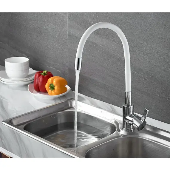 Смеситель для кухни с гибким изливом Ledeme Rainbow L4898-3 хром, изображение 5