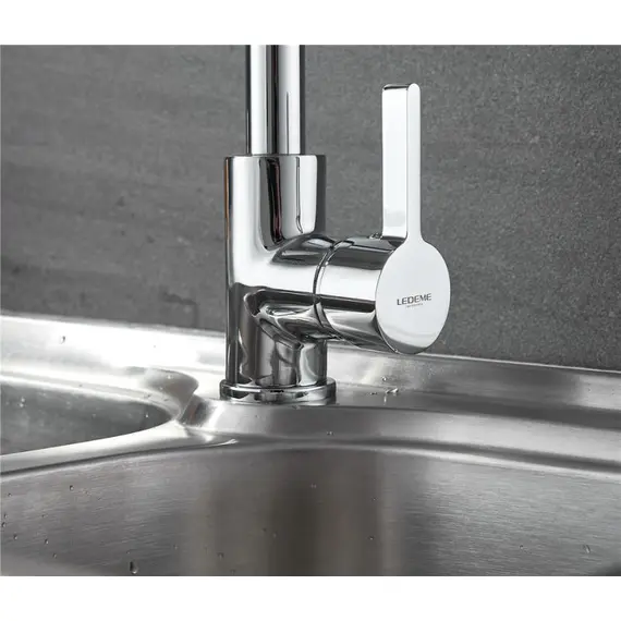 Смеситель для кухни с гибким изливом Ledeme Rainbow L4898-3 хром, изображение 8