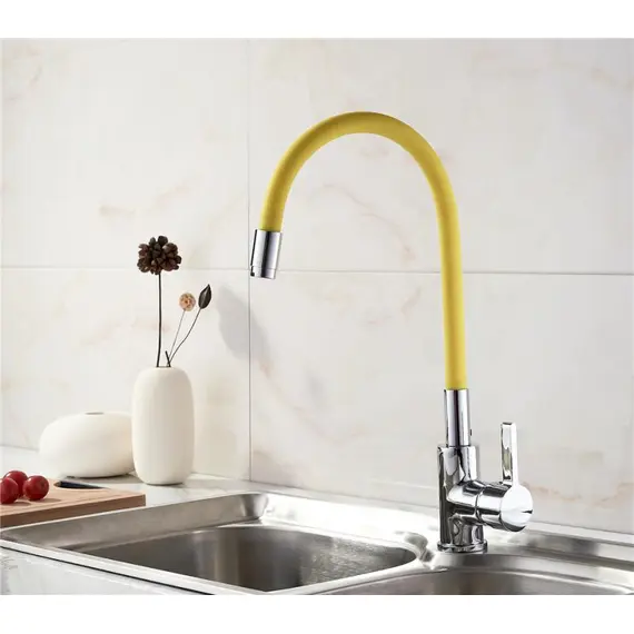 Смеситель для кухни с гибким изливом Ledeme Rainbow L4898-4 хром, изображение 2