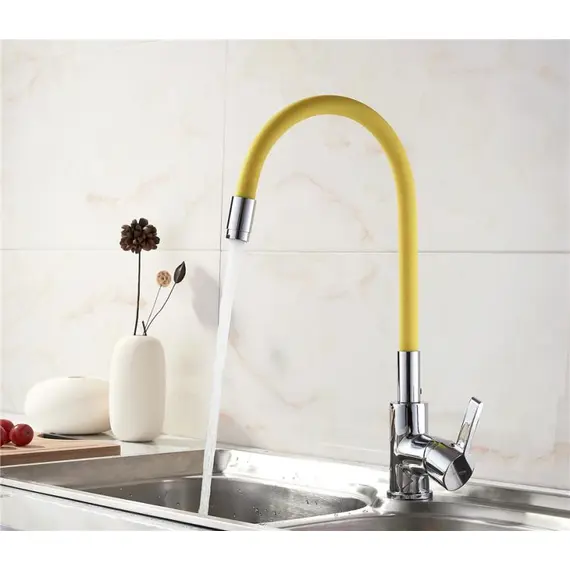 Смеситель для кухни с гибким изливом Ledeme Rainbow L4898-4 хром, изображение 3