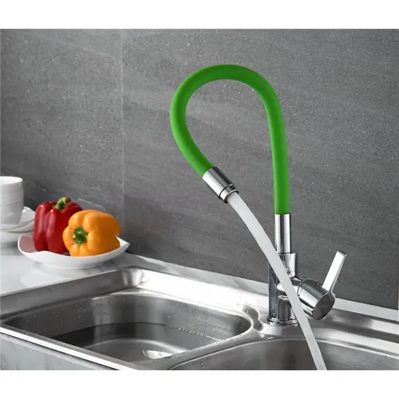 Смеситель для кухни с гибким изливом Ledeme Rainbow L4898-5 хром, изображение 6