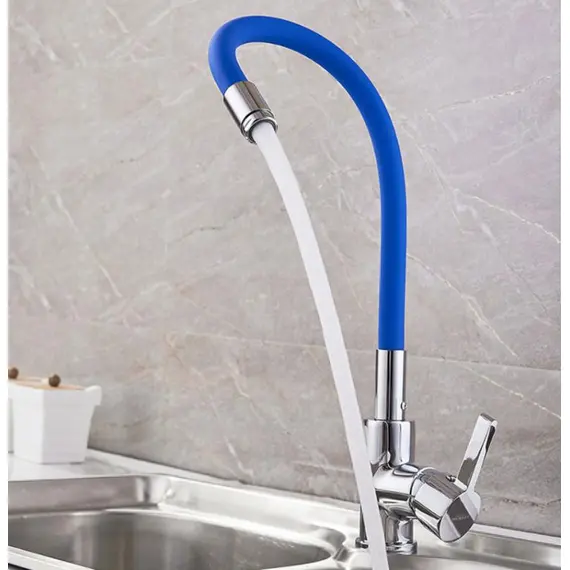 Смеситель для кухни с гибким изливом Ledeme Rainbow L4898-6 хром, изображение 4