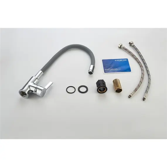 Смеситель для кухни с гибким изливом Ledeme Rainbow L4898-9 хром, изображение 12