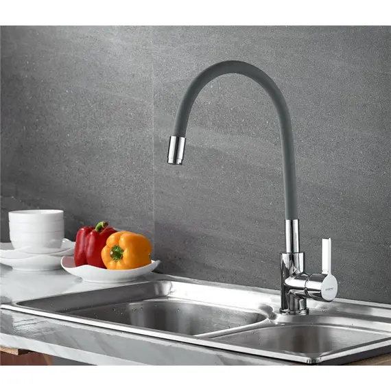 Смеситель для кухни с гибким изливом Ledeme Rainbow L4898-9 хром, изображение 2