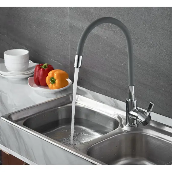 Смеситель для кухни с гибким изливом Ledeme Rainbow L4898-9 хром, изображение 3