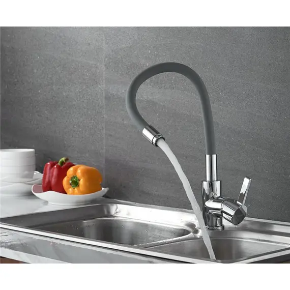 Смеситель для кухни с гибким изливом Ledeme Rainbow L4898-9 хром, изображение 4