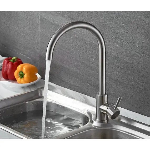 Смеситель для кухни Ledeme R L4998-3 суперсталь, изображение 3