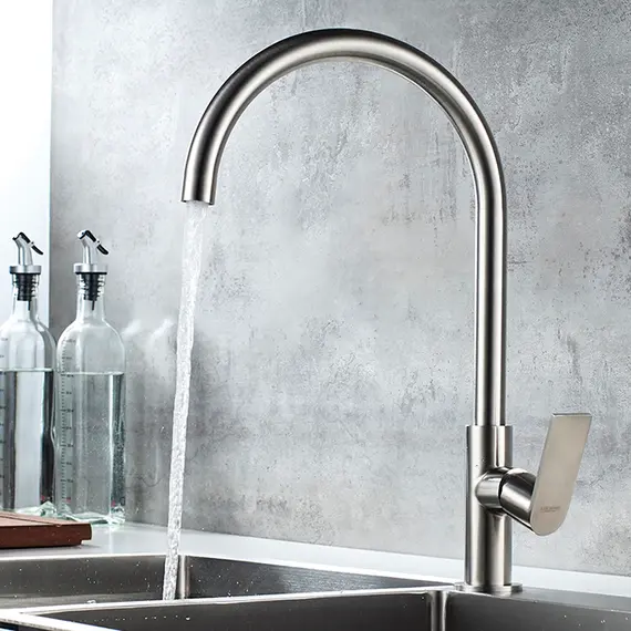 Смеситель для кухни Ledeme L74008 суперсталь, изображение 2