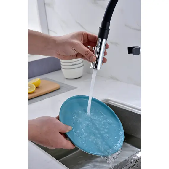 Смеситель для кухни Paulmark Halt Ha214021-CR с гибким изливом хром, изображение 8