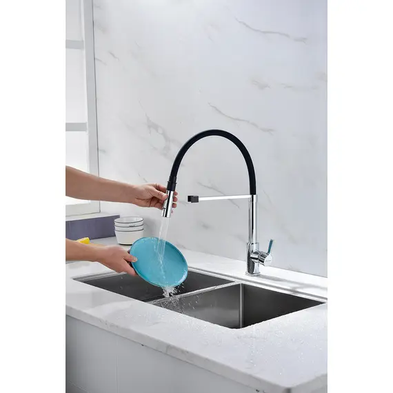 Смеситель для кухни Paulmark Halt Ha214021-CR с гибким изливом хром, изображение 9