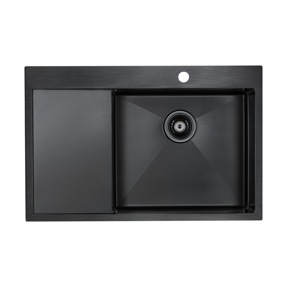 Мойка из нержавейки Paulmark Velten 78F PM807851-GMR вороненая сталь 78 х 51 см