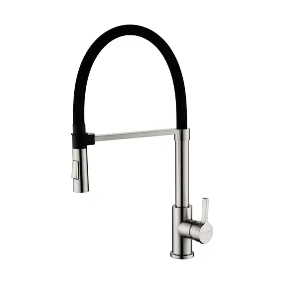 Смеситель для кухни Paulmark Halt Ha214021-Ni с гибким изливом никель