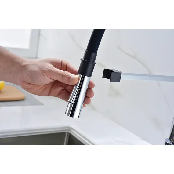 Смеситель для кухни Paulmark Halt Ha214021-CR с гибким изливом хром, изображение 6