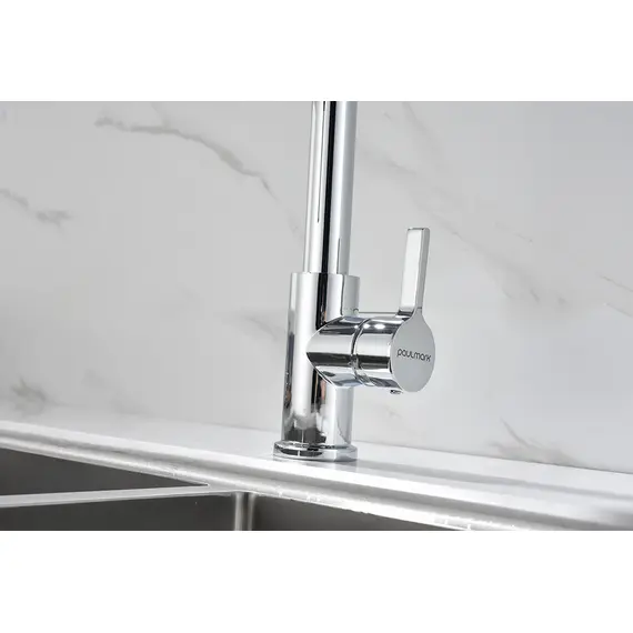 Смеситель для кухни Paulmark Halt Ha214021-CR с гибким изливом хром, изображение 10