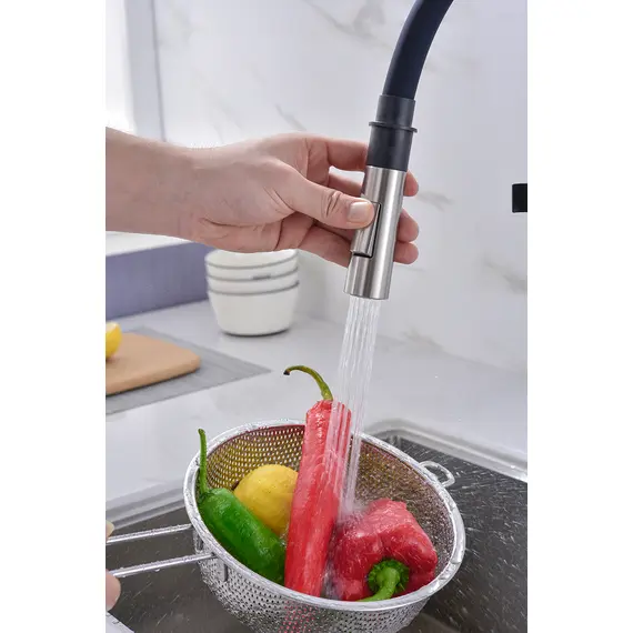 Смеситель для кухни Paulmark Halt Ha214021-Ni с гибким изливом никель, изображение 12