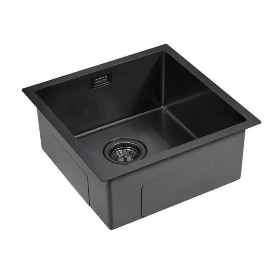 Мойка из нержавейки Paulmark Aller 44 Uni PM904444-GM вороненая сталь PVD 44 х 44 см, изображение 2
