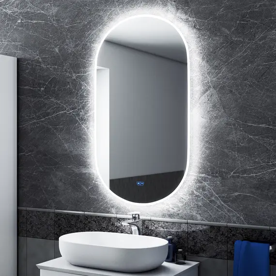 Зеркало для ванной Teymi Tiko Iva 45 х 90 см с LED подсветкой и подогревом, изображение 6