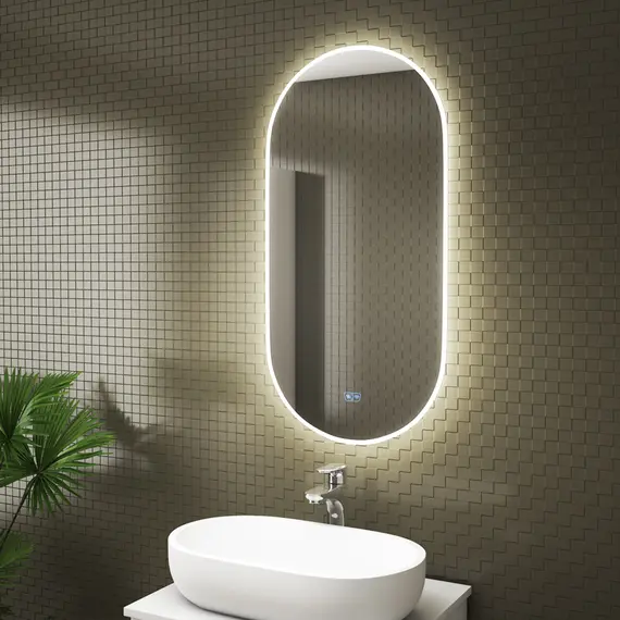 Зеркало для ванной Teymi Tiko Iva 55 х 105 см с LED подсветкой и подогревом, изображение 6