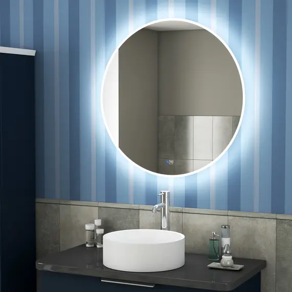 Зеркало для ванной Teymi Tiko Lina круглое 70 см с LED подсветкой и подогревом, изображение 5