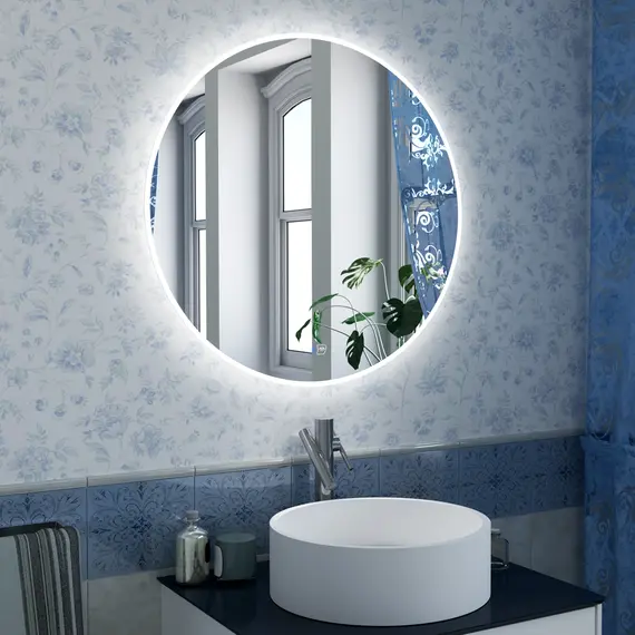 Зеркало для ванной Teymi Tiko Lina круглое 80 см с LED подсветкой и подогревом, изображение 5