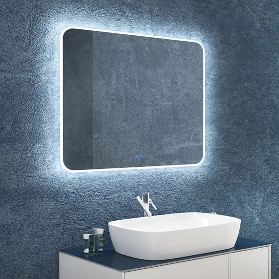 Зеркало для ванной Teymi Tiko Solli 100 х 80 см с LED подсветкой и подогревом, изображение 3