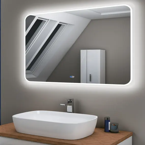 Зеркало для ванной Teymi Tiko Solli 120 х 80 см с LED подсветкой и подогревом, изображение 2