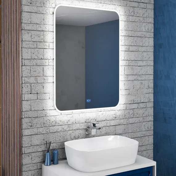 Зеркало для ванной Teymi Tiko Solli 60 х 80 см с LED подсветкой и подогревом, изображение 5