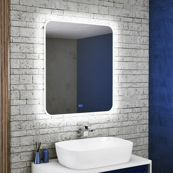 Зеркало для ванной Teymi Tiko Solli 70 х 80 см с LED подсветкой и подогревом, изображение 2