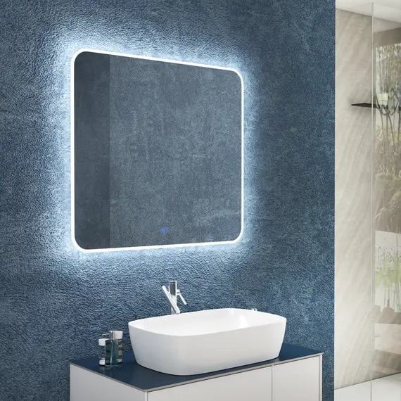 Зеркало для ванной Teymi Tiko Solli 90 х 80 см с LED подсветкой и подогревом, изображение 2
