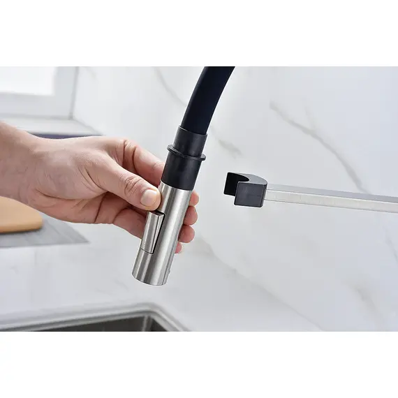 Смеситель для кухни Paulmark Halt Ha214021-Ni с гибким изливом никель, изображение 9