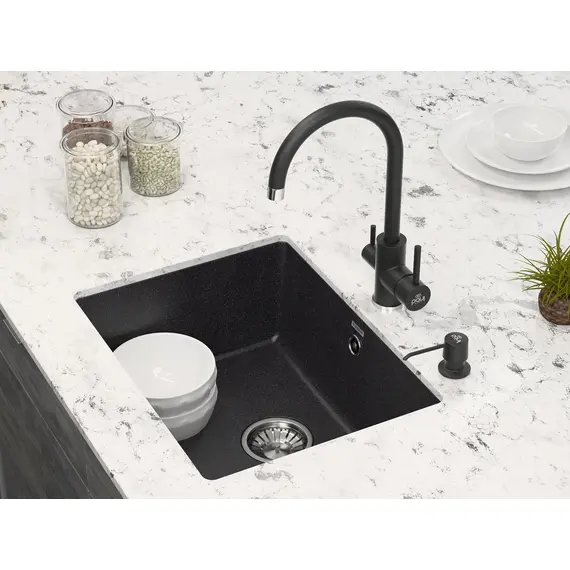 Дозатор для жидкого мыла Paulmark Sauber D001-418 черный металлик, изображение 2