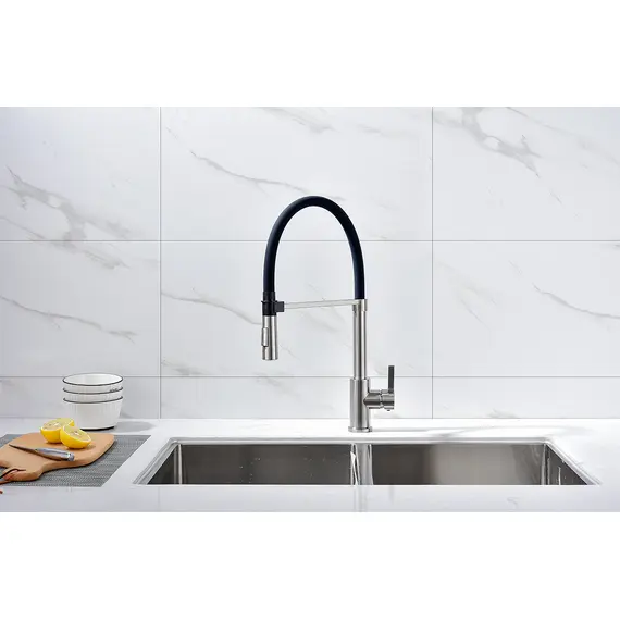 Смеситель для кухни Paulmark Halt Ha214021-Ni с гибким изливом никель, изображение 4