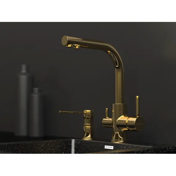 Дозатор для жидкого мыла Paulmark Kraft D003-G золото, изображение 2