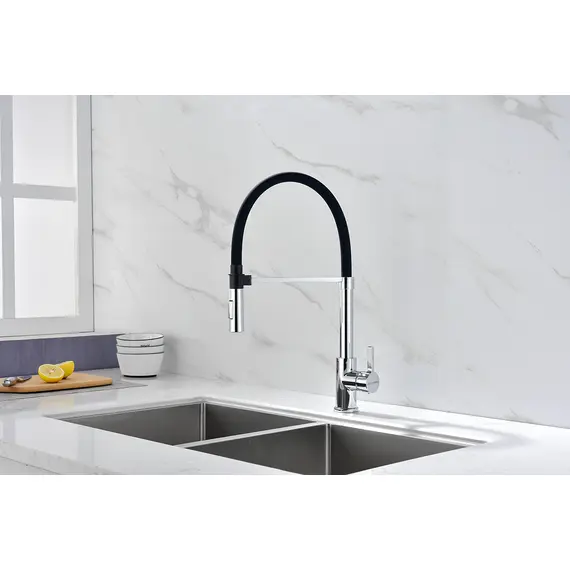 Смеситель для кухни Paulmark Halt Ha214021-CR с гибким изливом хром, изображение 4