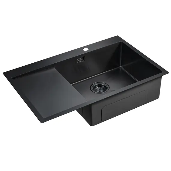 Мойка из нержавейки Paulmark Velten 78F PM807851-GMR вороненая сталь 78 х 51 см, изображение 2