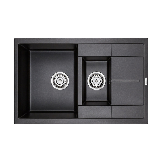 Мойка из камня Paulmark Flugen 60 PM237850-BL черный кварц 77.5 х 49.5 см